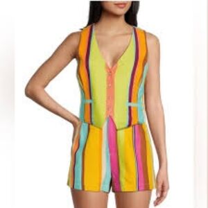 NWOT 🌟 Gianni Bini Multicolor Striped Vest Medium